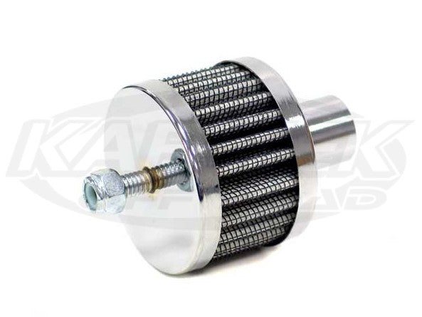 2" Dia. Steel Base Breather w/ Chrome Top & Stud 3/8" Inlet, 2" Dia., 1-1/2" Tall
