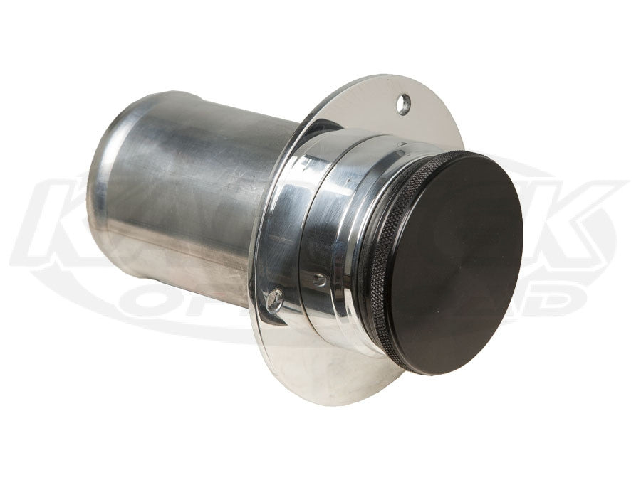 Straight Remote Threaded Fill Neck 2-1/2" Dia. w/ Black Cap