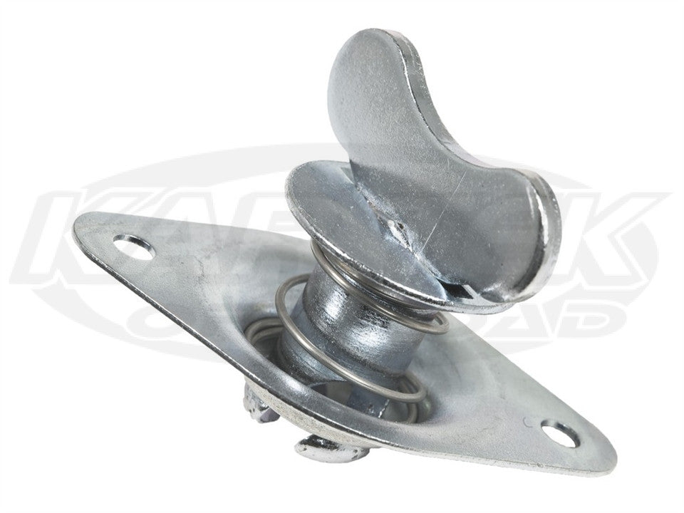 Self-Ejecting Quarter Turn Fastener Wingnut Countersunk Steel Button 0.400 Length For #6 Spring