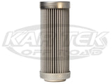 Aeromotive 100 Micron Stainless Steel Filter Element 4-1/2" Long 1-3/4" Diameter 1" Opening