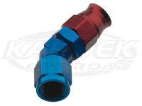 Fragola AN -6 Female Red And Blue Anodized Aluminum Reusable PTFE 45 Degree Hose Ends