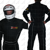 Racegear WA Single layer Black Lge Racesuit - SFI 3/2A/1