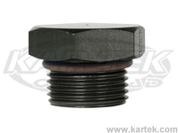 Fragola AN -6 Black Anodized Aluminum 9/16-18 Thread Male O-Ring Port Plugs Includes O-Ring Seal