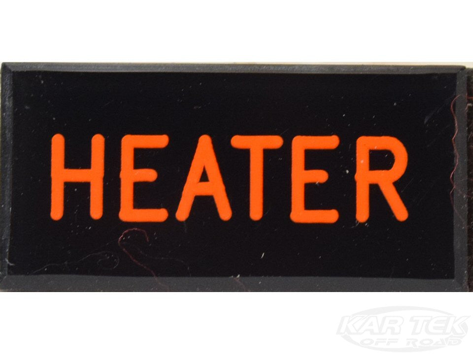 HEATER Dash Badge Self Adhesive ID Label For Your Indicator Lights Or Switches
