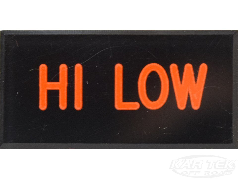 HI LOW Dash Badge Self Adhesive ID Label For Your Indicator Lights Or Switches