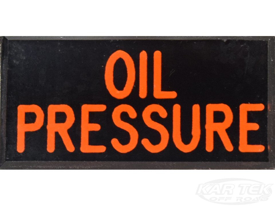 OIL PRESSURE Dash Badge Self Adhesive ID Label For Your Indicator Lights Or Switches