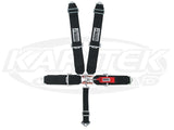 3" 5-Way Latch & Bolt-In Seat Belt w/ Pads Black