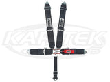 3" 5-Way Latch & Link Snap-In Seat Belt w/ Pads Black