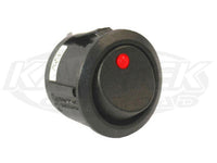 K4 Round LED Dot Lighted Rocker Switch Off/On, Red