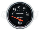 Sport-Comp 2-5/8" Short Sweep Electrical Gauges Oil Pressure 0-100 PSI