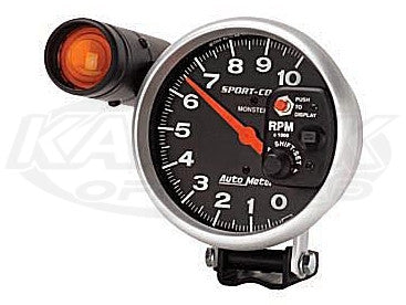 Sport-Comp 5" Pedestal Mount Tachometer 8,000 RPM w/ Amber Shift Lite