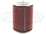 Round Straight Cone Air Filters w/ Studded Chrome Top 3" Flange dia., 5" dia., 9" Tall