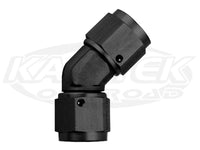 Fragola AN -8 Female To AN -8 Female Black Anodized Aluminum 45 Degree Double Swivel Couplers