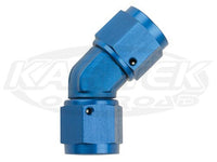 Fragola AN -3 Female To AN -3 Female Blue Anodized Aluminum 45 Degree Double Swivel Couplers