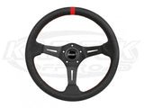 GRANT 692 Performance & Race Steering Wheel 13-3/4" Dia., Red Steering Strip, Leather