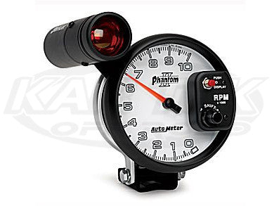 Phantom II 5" Pedestal Mount Tachometer 10,000 RPM w/ Amber Shift Light