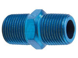 Fragola Blue Anodized Aluminum 3/8" NPT National Pipe Taper Male Nipple Fittings