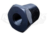 Fragola 1/2" NPT Male To 3/8" NPT Female National Pipe Taper Blk Anodized Aluminum Reducer Fittings