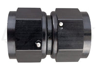 Fragola AN -8 Female To AN -6 Female Black Anodized Aluminum Straight Double Swivel Reducer Coupler