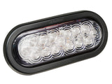 6" Oval LED Tail Light Clear Lens Clear w/ Amber LEDS