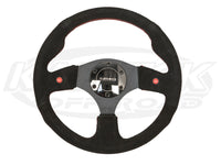 NRG Two Button Series Steering Wheel 320mm Suede w/ Red Stitching