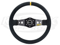 Sparco R215 Steering Wheel 350mm Dia. x 90mm Dish Suede w/ Yellow Strip