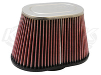 Oval Tapered Cone Air Filters w/ Chrome Top 3-1/2