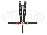 D3 5 Point 3x3 Snap-In Seat Belt w/ Pads Black