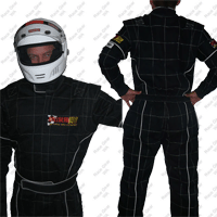 Racegear WA Single layer Black Med Racesuit - SFI 3/2A/1