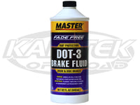 Master Products DOT 3 Brake Fluid 32oz Bottle Typical Boiling Points 284 Degrees Wet 401