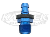 Fragola AN -6 Push Lock Hose To 3/8" NPT Pipe Thread Blue Anodized Aluminum Straight Hose Ends