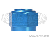 Fragola AN -6 Fitting 9/16"-18 Thread Blue Anodized Aluminum Female Pressure Caps