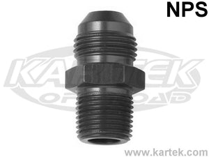 Fragola AN -6 Male To 1/8" NPS National Pipe Straight Black Anodized Aluminum Transmission Fittings
