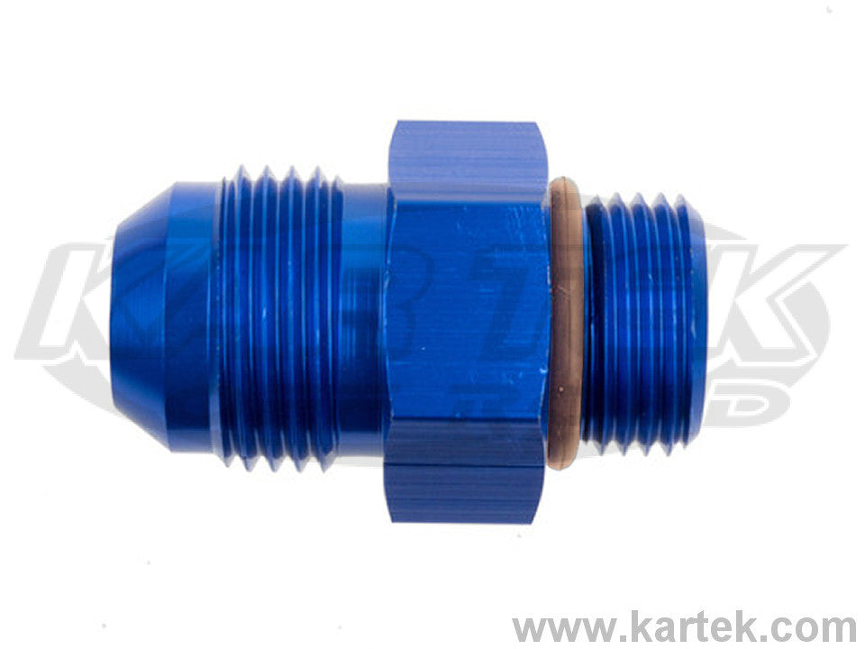 Fragola AN -6 Male To 9/16-18 Thread Male O-Ring Port ORB Blue Anodized Aluminum Fittings