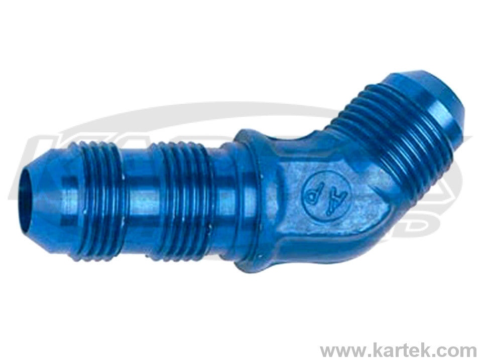 Fragola AN -3 Male To AN -3 Male Blue Anodized Aluminum 45 Degree Bulkhead Union Adapter Fittings