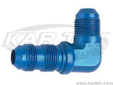 Fragola AN -12 Male To AN -12 Male Blue Anodized Aluminum 90 Degree Bulkhead Union Adapter Fittings