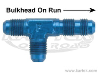 Fragola AN -3 Blue Anodized Aluminum Bulkhead Tee On The Run Fittings For Brakes