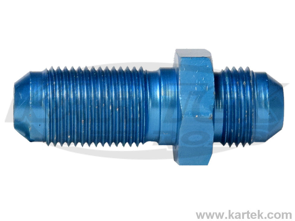Fragola AN -12 Male To AN -12 Male Blue Anodized Aluminum Straight Bulkhead Union Adapter Fittings