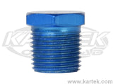 Fragola 3/8" NPT National Pipe Tapered Thread Blue Anodized Aluminum Hex Plugs