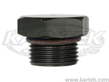 Fragola AN -4 Black Anodized Aluminum 7/16-20 Thread Male O-Ring Port Plugs Includes O-Ring Seal