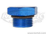 Fragola AN -8 Blue Anodized Aluminum 3/4-16 Thread Male O-Ring Port Plugs Includes O-Ring Seal