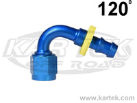 Fragola AN -16 Blue Anodized Aluminum Series 8000 Push-Lite 120 Degree Bent Tube Hose Ends