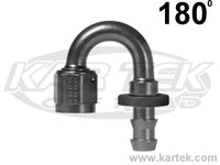 Fragola AN -10 Black Anodized Aluminum Series 8000 Push-Lite 180 Degree Bent Tube Hose Ends