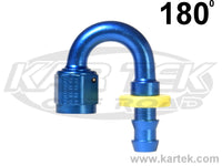 Fragola AN -8 Blue Anodized Aluminum Series 8000 Push-Lite 180 Degree Bent Tube Hose Ends