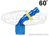 Fragola AN -10 Blue Anodized Aluminum Series 8000 Push-Lite 60 Degree Bent Tube Hose Ends