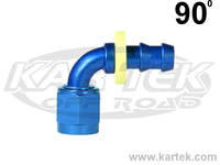 Fragola AN -8 Blue Anodized Aluminum Series 8000 Push-Lite 90 Degree Bent Tube Hose Ends