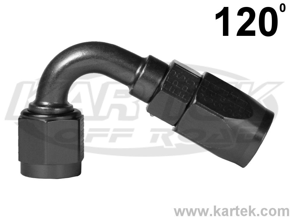 Fragola AN -16 Black Anodized Aluminum Series 3000 Cutter Style 120 Degree Bent Tube Hose Ends