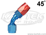 Fragola AN -8 Red And Blue Anodized Aluminum Series 3000 Cutter Style 45 Degree Bent Tube Hose Ends