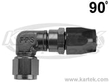 Fragola AN -8 Black Anodized Series 3000 Cutter Style 90 Degree Low Profile Hose Ends