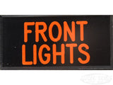 FRONT LIGHTS Dash Badge Self Adhesive ID Label For Your Indicator Lights Or Switches